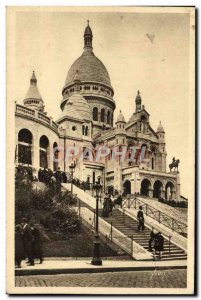 Old Postcard From Paris Montmartre Sacre Coeur Basilica