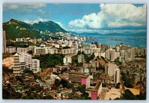Hong Kong Postcard Victoria Looking Down from East District c1950’s Vintage