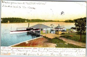 Postcard PIER SCENE Worcester Massachusetts MA AM7401