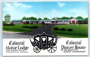 SPRINGFIELD, MO Missouri ~ Roadside COLONIAL MOTOR LODGE c1950s Postcard