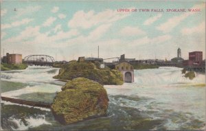 Postcard Upper or Twin Falls Spokane WA