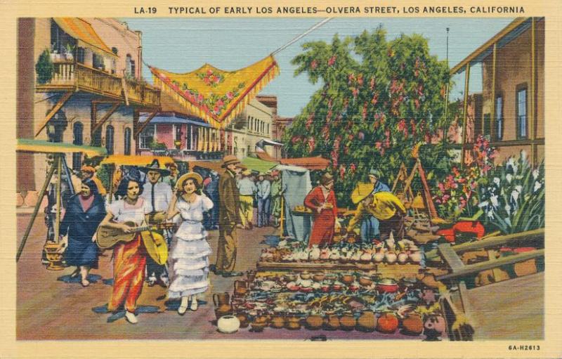 Olivera Street - Typical Early days of Los Angeles CA, California - Linen