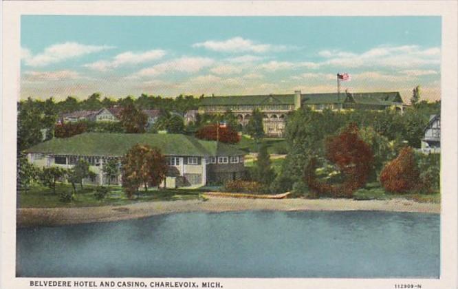 Michigan Charlevoix Belvedere Hotel and Casino Curteich