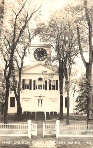 Belfast ME First Church in 1818 Real Photo Information Back 3.5 x 5.25