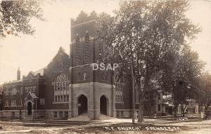 C1/ Spencer Iowa Ia Real Photo RPPC Postcard 1914 M.E. Church Building