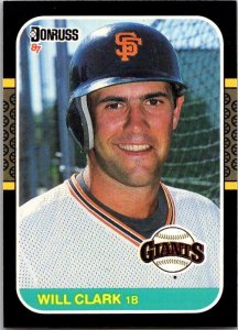 1987 Donruss Baseball Card Will Clark San Francisco Giants sk20442