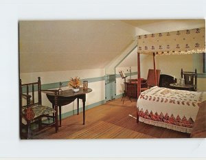 Postcard Upstairs Bedroom, Washington's Birthplace, Colonial Beach, Virginia