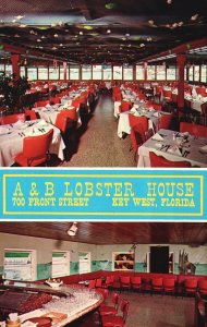 Vintage Postcard 1965 A&B Lobster House Restaurant Attraction Key West Florida