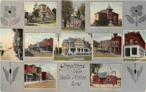 Belle Plaine, Iowa Herring Cottage, Street Scenes c1910s Vintage Postcard