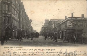 Fall River MA South Main St. From City Hall 1910 Used Postcard