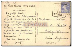 Old Postcard Villefranche Sur Mer