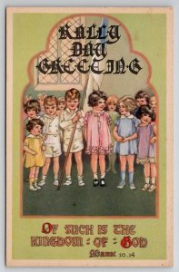 Rally Day Greeting Children Church Postcard G26