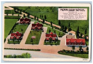 Alexandria Virginia Postcard Penn-Daw Hotel Exterior View c1940 Vintage Antique