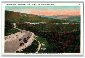 c1930's Panorama View, Taconic Trail, Tourist Shop Tower, Petersburg NY Postcard 