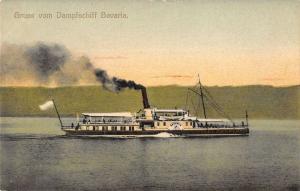Bavaria Germany Gruss vom Dammpfschiff steamship antique pc Y13809