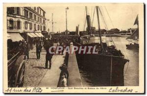 Honfleur Old Postcard Quai Beaulieu and Le Havre boat