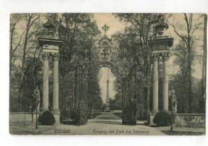 401358 GERMANY POTSDAM Sanssouci park gate Vintage postcard