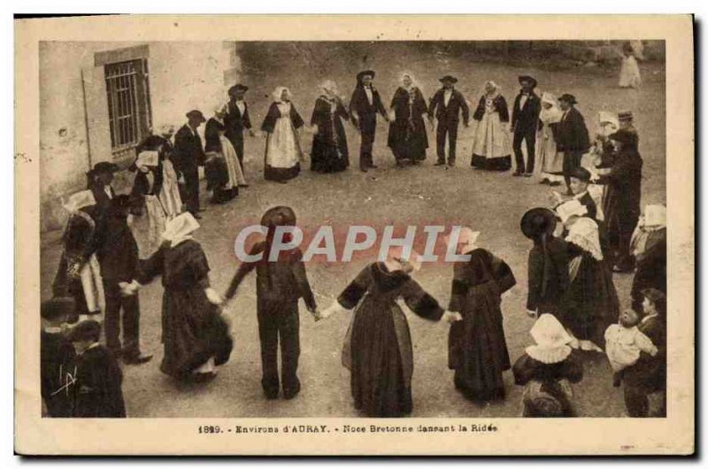 Old Postcard Folklore Surrounding d & # 39Auray Breton dancing the wrinkled Noce