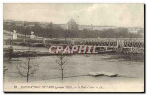 Old Postcard Crue of the Seine Paris paris floods (January 1910) The bridge D...