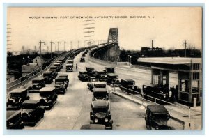 1941 Motor Highway, Port of New York Bridge, Bayonne NJ Vintage Postcard