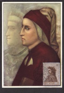 Vatican City Giotto Dante Painting with stamp on front Postcard