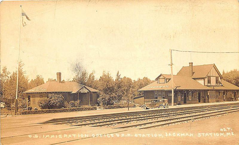 Jackman Station ME Railroad Station Train Depot Eastern Illustrating RP Postcard