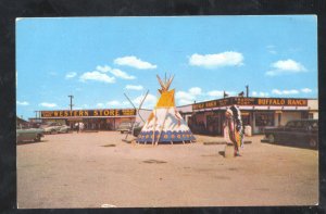 AFTON OKLAHOMA ROUTE 66 BUFFALO RANCH TEEPEE OLD CARS ADVERTISING POSTCARD