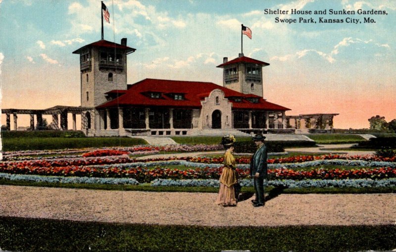 Missouri Kansas City Swope Park Shelter House and Sunken Gardens