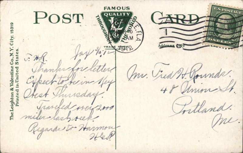 Long Key Florida FL Trestle Between Long Key and Lower Matecumbe c1910 PC