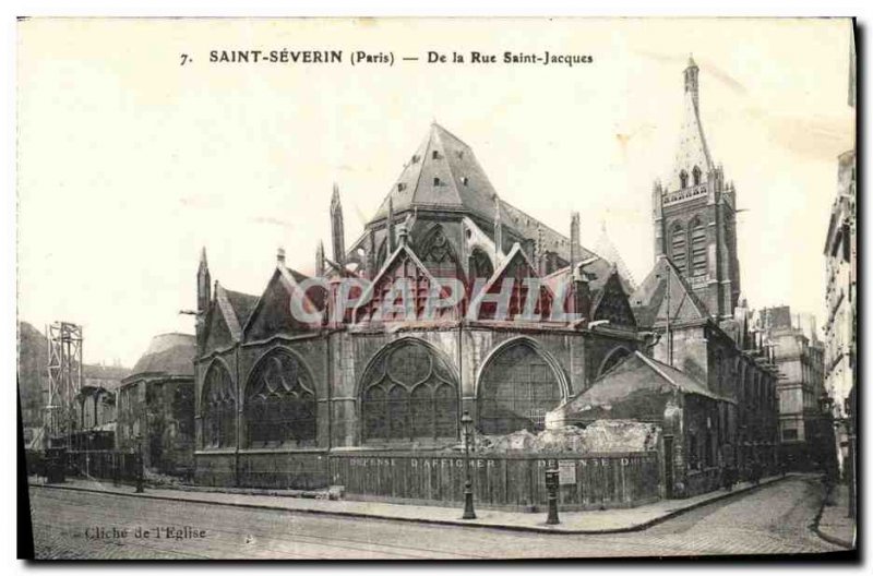 Old Postcard Saint Severin De la Rue Saint Jacques PAris