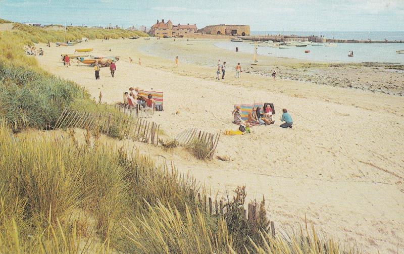 Beadnell Northumberland Sailing Boats Sun Shields 1970s Beach Postcard