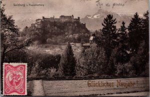 Austria Salzburg Gegen Das Nonntal Vintage Postcard 09.62