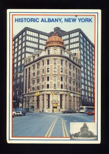 Albany, New York/NY Postcard, Albany Trust Company, Old Cars