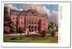 Krakow Poland Postcard Jagiello University St. Tondos Pinx c1950's Vintage