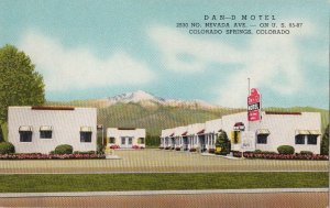 Postcard Dan D Motel Colorado Springs CO