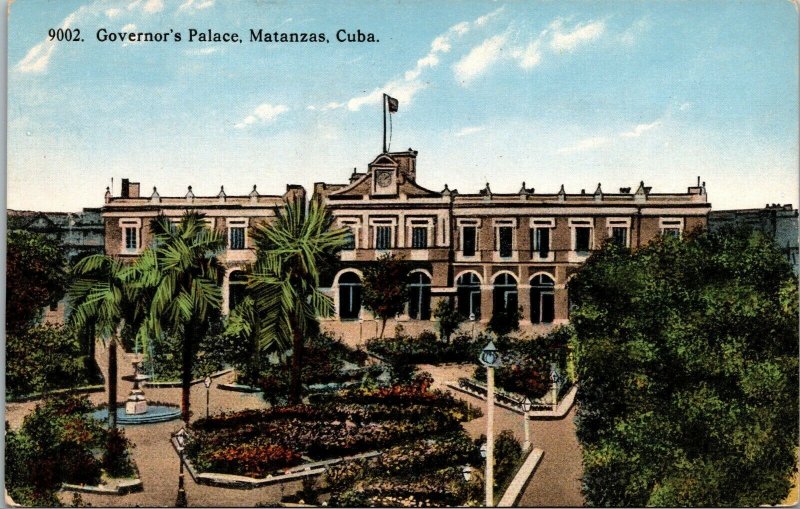 Vintage Governors Palace Plaza Matanzas Cuba Photochrom Postcard
