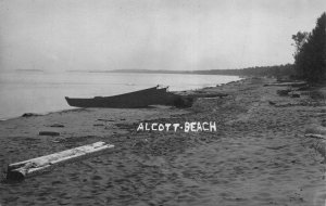 Real Photo Postcard Shoreline of Alcott Beach, Michigan~118465