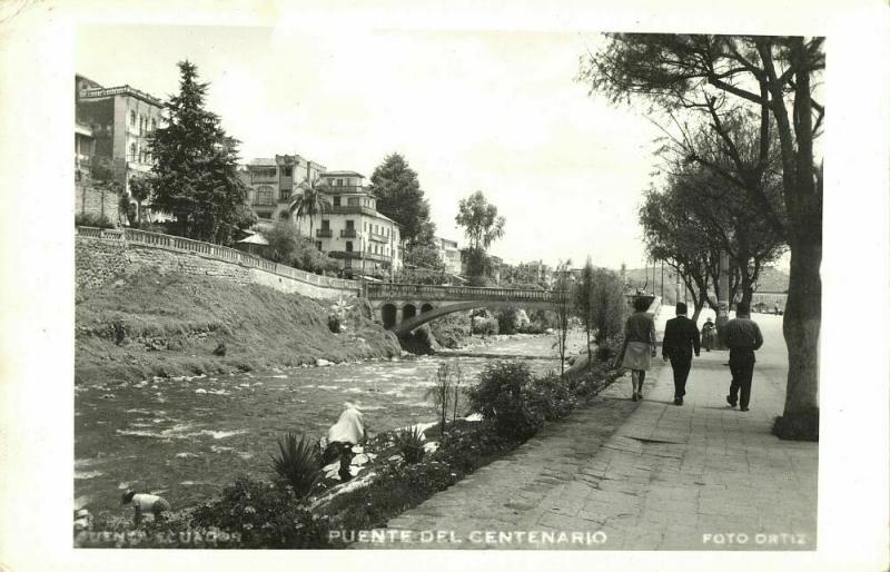 ecuador, CUENCA, Puente del Centenario (1950s) RPPC Postcard