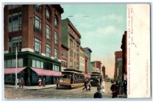 1908 Reconstructed Baltimore St After Great Fire Baltimore MD Antique Postcard