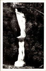 Vtg Bridal Veil Falls Columbia River Highway Oregon OR RPPC Sawyer Postcard
