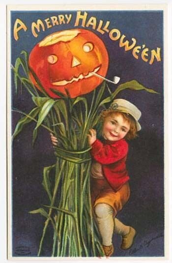 Ellen Clapsaddle Embossed Corn Stalk Boy Series 978 Signed Postcard