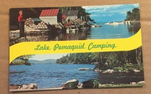 VINTAGE UNUSED POSTCARD -BACK COVE, NEW HARBOR & LAKE PEMAQUID CAMPING, MAINE