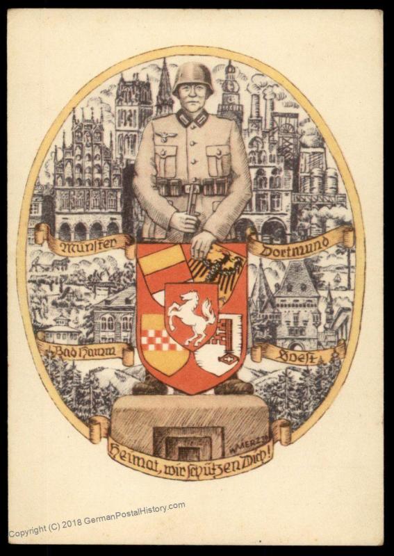 3rd Reich Germany Westphalian Division Unit Propaganda Card 91247