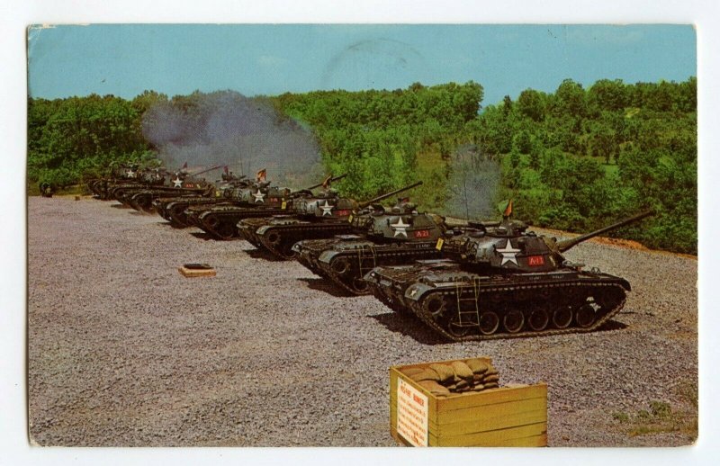 Postcard Trainees U. S. Army Battle Tanks Firing Fort Knox KY Standard View Card