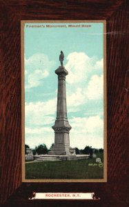 Vintage Postcard 1914 Fireman's Monument Landmark Mount Hope Rochester New York