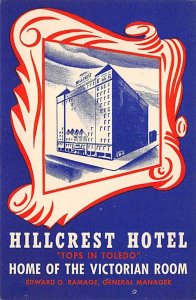 Hillcrest Hotel Toledo, Ohio OH