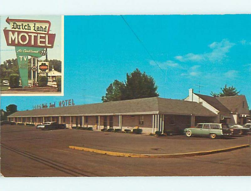 Unused Pre-1980 OLD CARS & DUTCH LAND MOTEL Denver Pennsylvania PA s6093