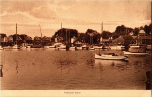 View of Boats Moored in Pawtuxet Cove, Pawtuxet RI Vintage Postcard L31