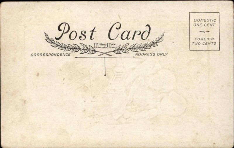 Whitney Christmas Little Girls Doll Bed Toy Horse c1910 Vintage Postcard