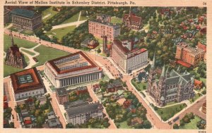 Vintage Postcard 1930's Mellon Institute In Schenley District Pittsburgh PA